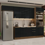 Combo completo de Cocina 310 x 60 cm Marrón/Negro Lux Madesa 01