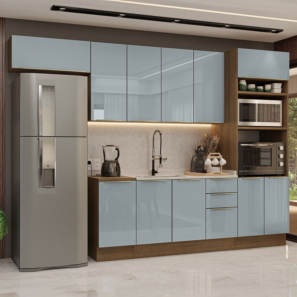 Combo completo de Cocina 310 x 60 cm Marrón/Gris Lux Madesa 01