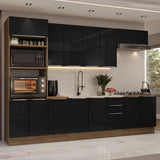 Combo completo de Cocina 310 x 60 cm Marrón/Negro Lux Madesa 02