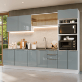 Combo Completo de Cocina 310 cm Blanco/Gris Lux Madesa 03