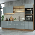 Combo completo de Cocina 310 cm 11 Puertas 3 Cajones Sin Mesada Marrón/Gris Lux Madesa
