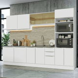 Combo completo de Cocina 310 x 60 cm Blanco/Blanco Aterciopelado Lux Madesa 04