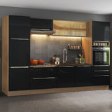 Combo completo de Cocina 320cm Marrón/Negro Lux Madesa 01