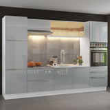 Combo completo de Cocina 320cm Blanco/Gris Lux Madesa 01