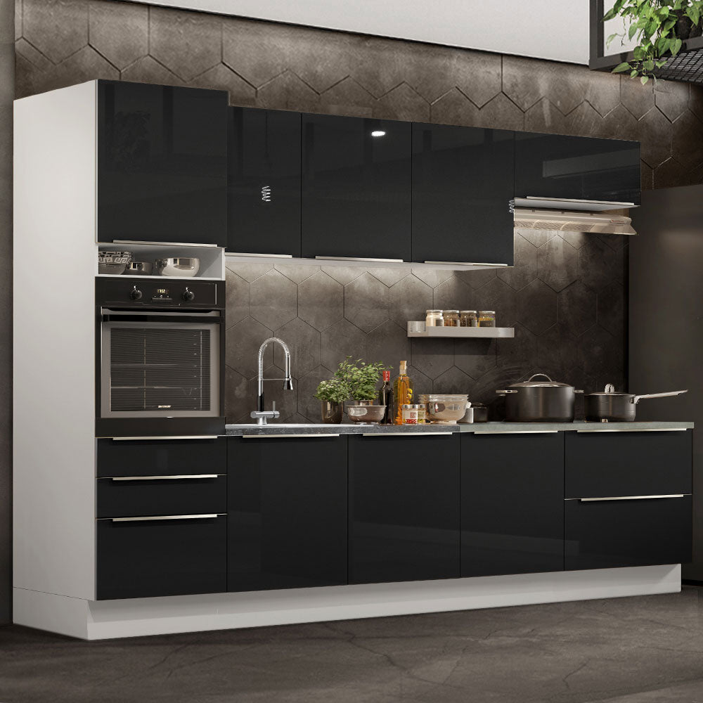 Combo completo de Cocina 320cm Blanco/Negro Lux Madesa 04