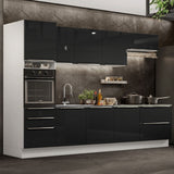Combo completo de Cocina 320cm Blanco/Negro Lux Madesa 04