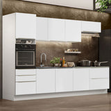 Combo Completo de Cocina 320 x 60 cm Blanco/Blanco Aterciopelado Lux Madesa 04