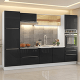 Combo completo de Cocina 320 cm Blanco/Negro Lux Madesa 08