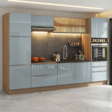 Combo completo de Cocina 320 cm Marrón/Gris Lux Madesa 08