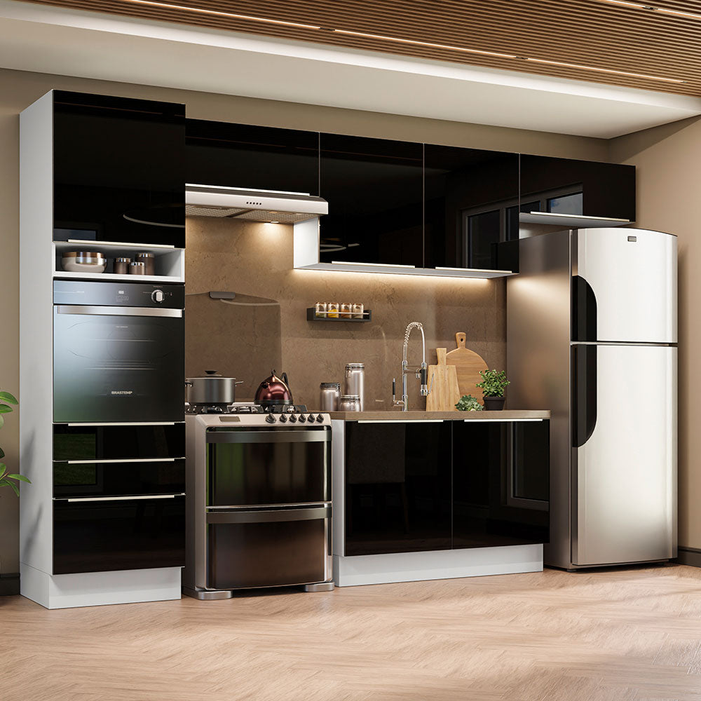 Combo completo de Cocina 340cm Blanco/Negro Lux Madesa 01