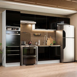 Combo completo de Cocina 340cm Blanco/Negro Lux Madesa 01