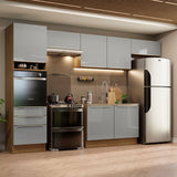 Combo completo de Cocina 340cm Marrón/Gris Lux Madesa 01