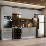 Combo completo de Cocina 340cm Blanco/Gris Lux Madesa 01