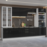 Combo completo de Cocina con Cristalero 340 cm Madesa Lux BN 02
