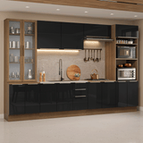 Combo completo de Cocina 340 cm Marrón/Negro Lux Madesa 03