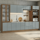 Combo completo de Cocina 340 x 60 cm Marrón/Gris Lux Madesa 04