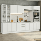 Combo completo de Cocina 340 cm 14 Puertas 3 Cajones Sin Mesada Blanco Lux Madesa