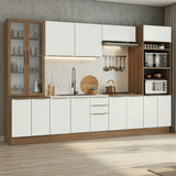 Combo completo de Cocina 340 x 60 cm Marrón/Blanco Aterciopelado Lux Madesa 04