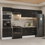 Combo completo de Cocina 350 cm Blanco/Negro Lux Madesa 01