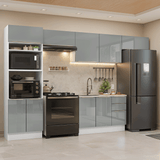 Combo completo de Cocina 350 cm Blanco/Gris Lux Madesa 01