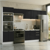 Combo completo de Cocina 350 x 60 cm Blanco/Negro Lux Madesa 02