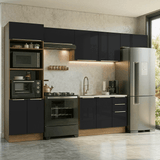 Combo completo de Cocina 350 x 60 cm Marrón/Negro Lux Madesa 02