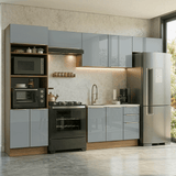Combo completo de Cocina 350 x 60 cm Marrón/Gris Lux Madesa 02