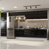 Combo completo de Cocina 400cm Blanco/Negro Lux da Thauane Madesa