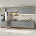 Combo completo de Cocina 400 cm 11 Puertas 6 Cajones Sin Mesada Marrón/Gris Lux Madesa