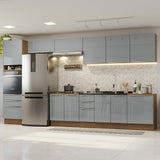Combo completo de Cocina 400 cm Marrón/Gris Lux Madesa