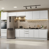 Combo Completo de Cocina 400 x 60 cm Blanco Aterciopelado Lux Madesa