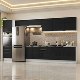 Combo completo de Cocina 400 cm Blanco/Negro Lux Madesa 02