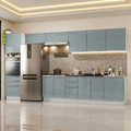 Combo completo de Cocina 400 cm 11 Puertas 6 Cajones Sin Mesada Blanco/Gris Lux Madesa