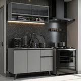 Cocina Compacta 120 cm Gris Nice Madesa 01