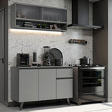 Cocina Compacta 120 cm Gris Nice Madesa 02