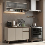 Cocina Compacta 120 cm Sin Patas Nice Crema 02