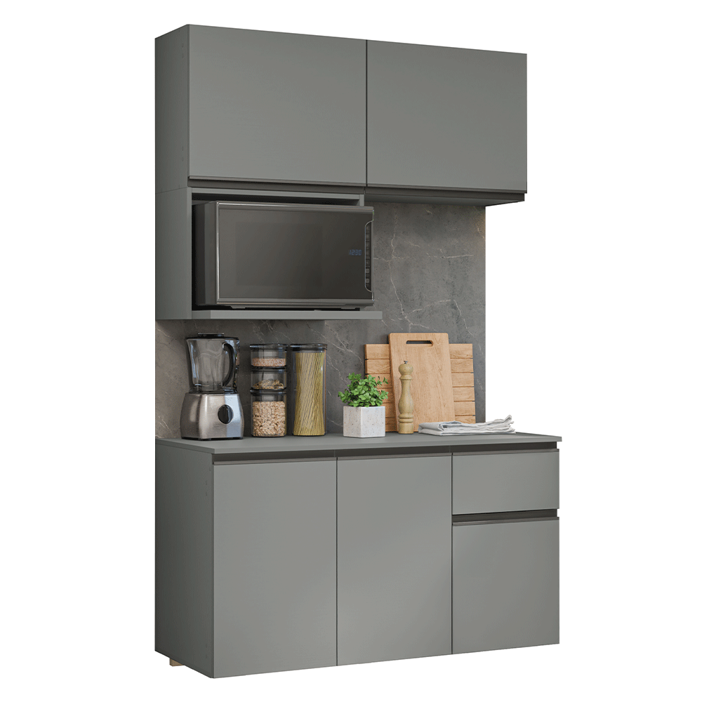 Combo de Cocina 120 cm Flotante Gris Nice Madesa 06