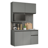 Combo de Cocina 120 cm Flotante Gris Nice Madesa 06