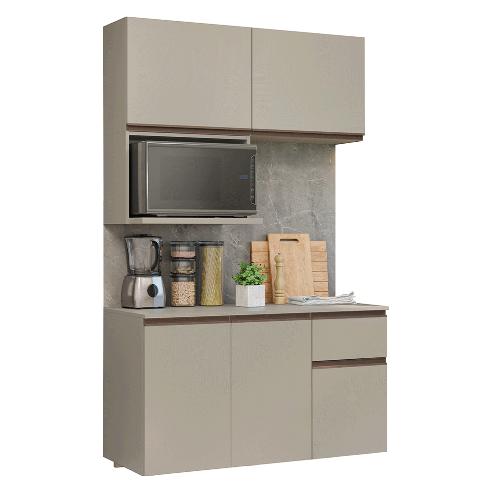 Combo de Cocina 120 cm Flotante Crema Nice Madesa 06
