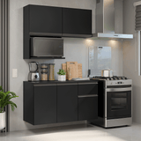 Cocina Compacta 120 cm Flotante Negro Nice Madesa 06