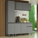 Cocina Compacta 160cm Gris Nice Madesa 01