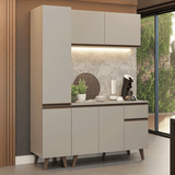 Cocina Compacta 160 cm Con Patas Nice Crema 01