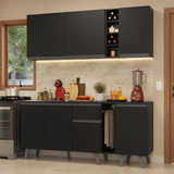 Cocina Compacta 180 cm Negro Nice Madesa 01