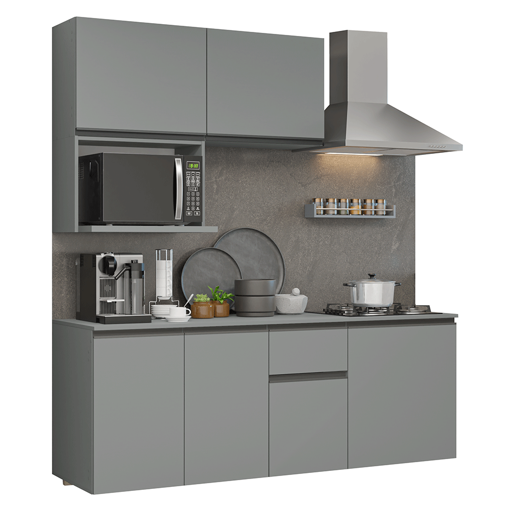 Combo de Cocina 180 cm Flotante Gris Nice Madesa 03