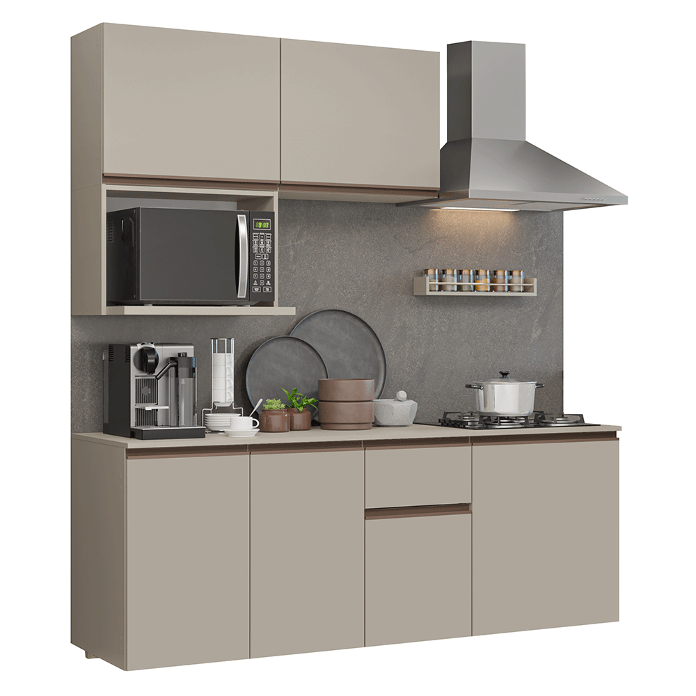 Combo de Cocina 180 cm Flotante Crema Nice Madesa 03