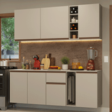 Cocina Compacta 180 cm Flotante Crema Nice Madesa 04