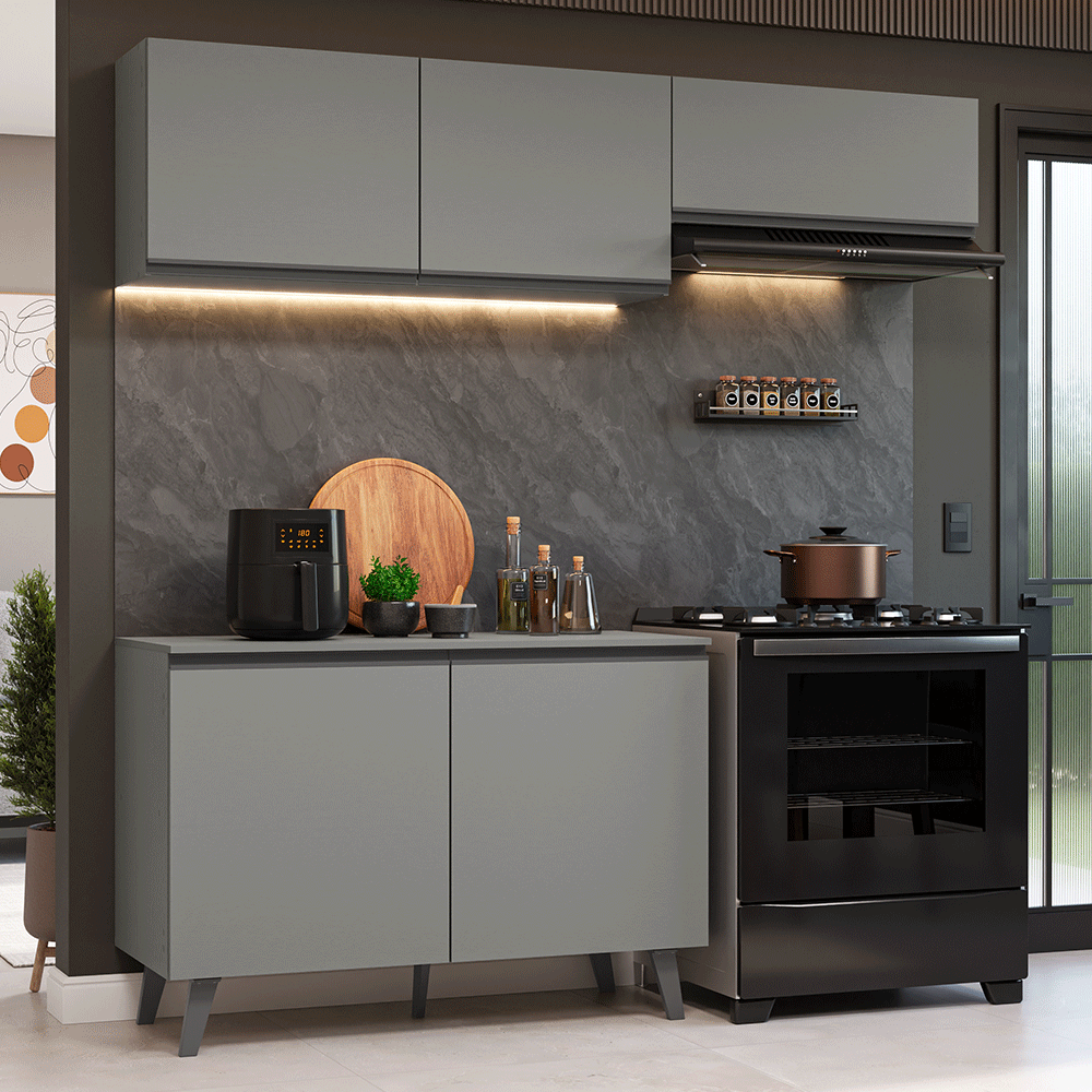 Combo de Cocina 200cm Gris Nice Madesa 01
