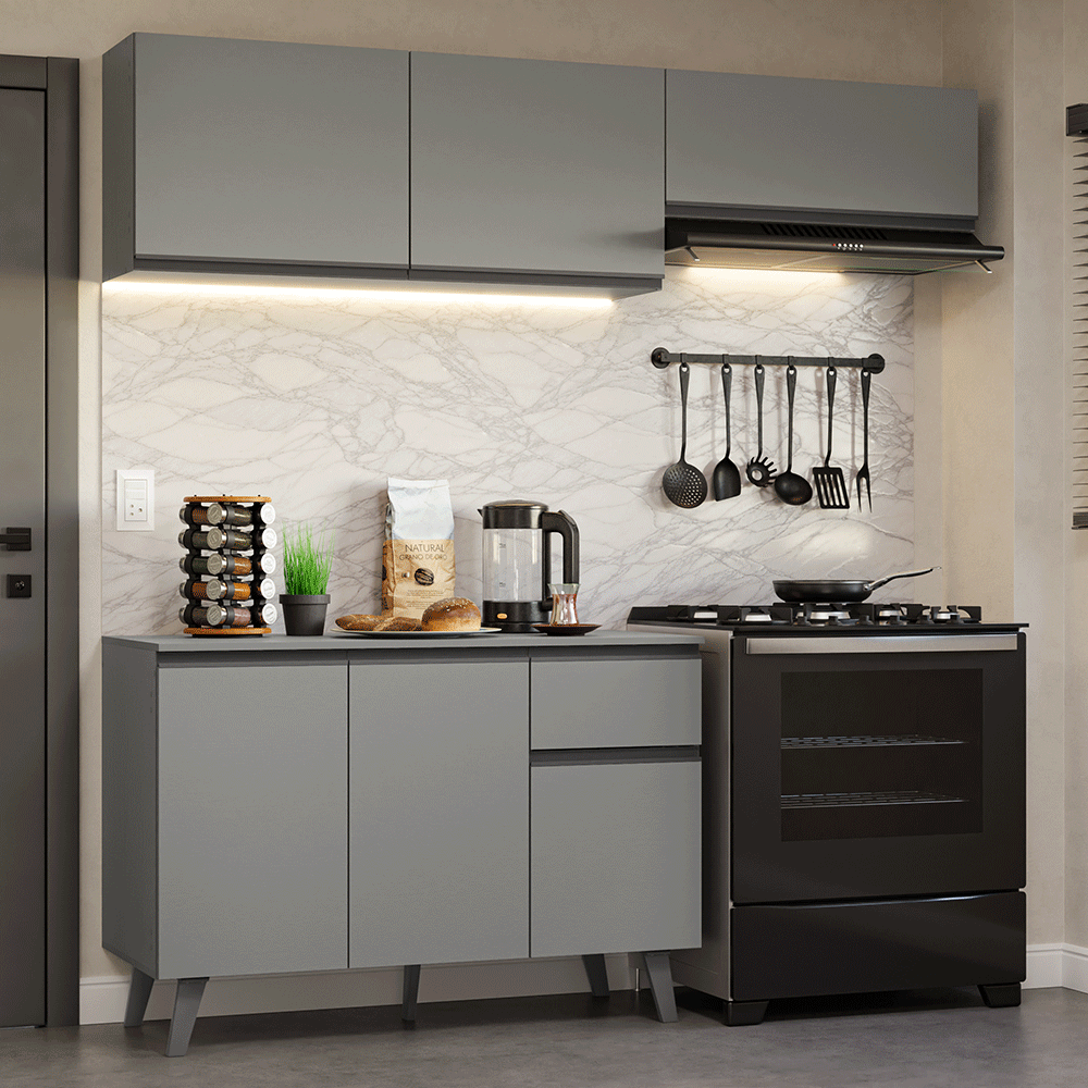Combo de Cocina 200cm Gris Nice Madesa 03