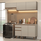 Cocina Compacta 200 cm Crema Nice Madesa