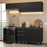 Cocina Compacta 200 cm Negro Nice Madesa 06